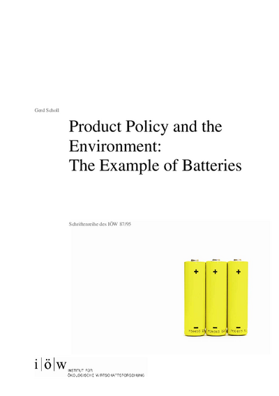 Product Policy and the Environment: The Example of Batteries