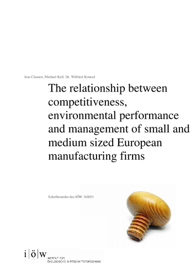 The relationship between competitiveness, environmental performance and management of small and medium sized firms