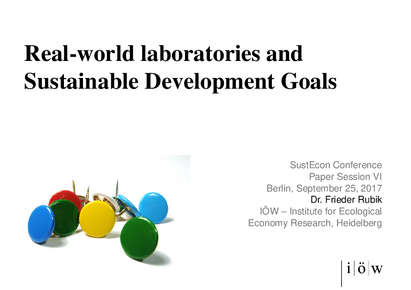 Real-world Laboratories and Sustainable Development Goals (Session Title)