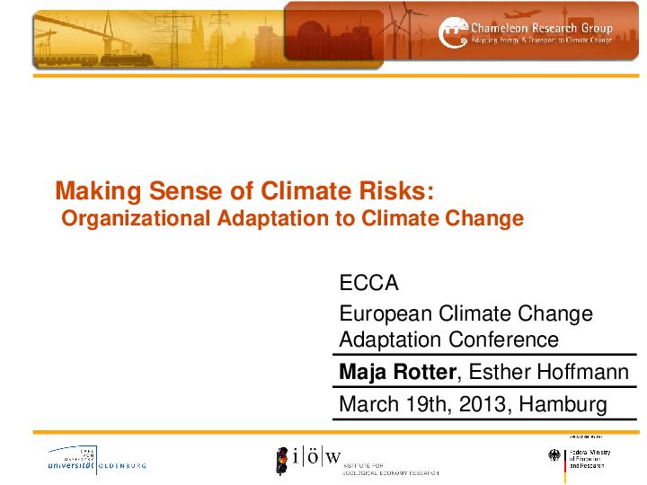 Making Sense of Climate Risks - Barriers to Organizational Adaptation