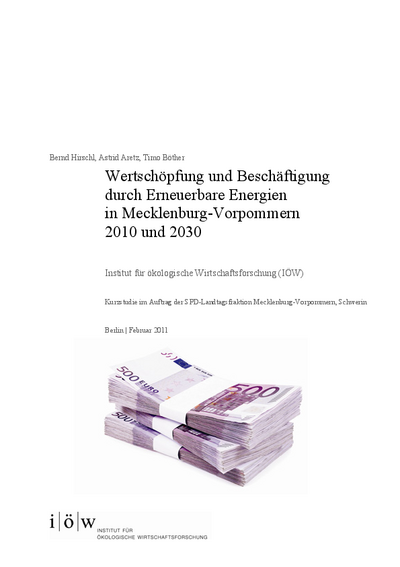 Wertschöpfung und Beschäftigung durch Erneuerbare Energien in Mecklenburg-Vorpommern  2010 und 2030