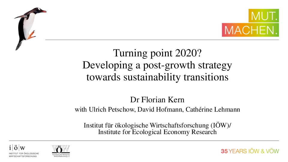 Turning point 2020? Developing a post-growth strategy towards sustainability transitions