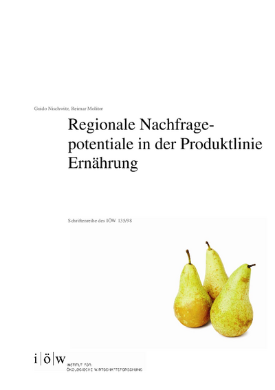 Regionale Nachfragepotentiale in der Produktlinie Ernährung