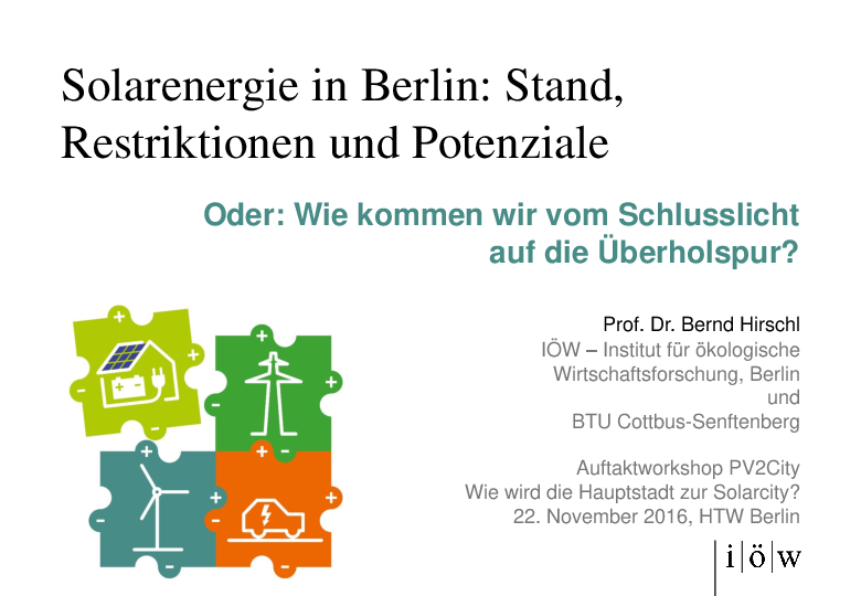 Solar Energy in Berlin: State, Restrictions and Potentials