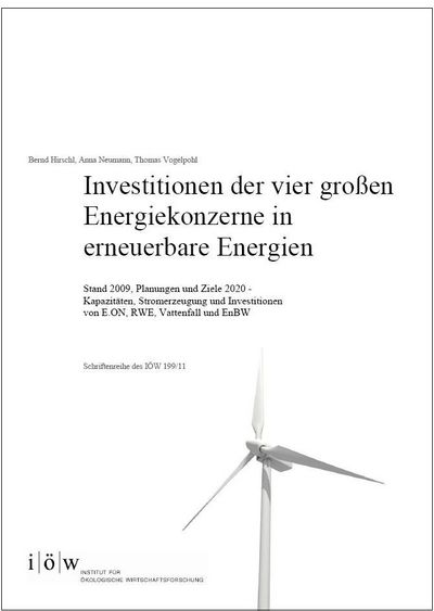 Investments of the four major energy companies in renewable energies