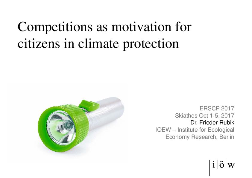 Competitions as motivation for citizens in climate protection