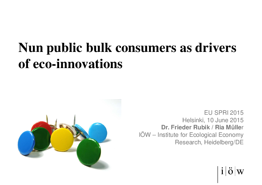 Non-public bulk consumers as drivers of eco-innovations