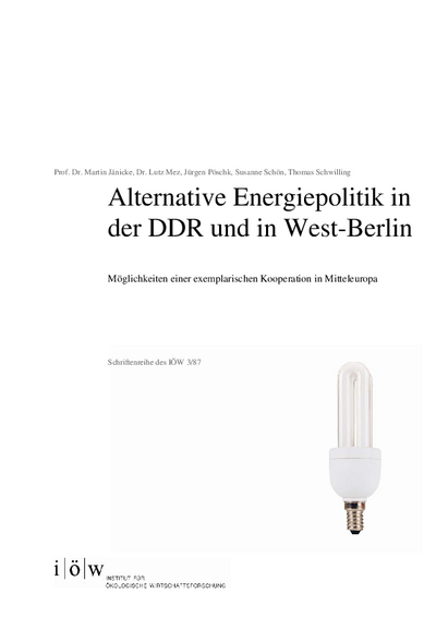 Alternative Energiepolitik in der DDR und in West-Berlin