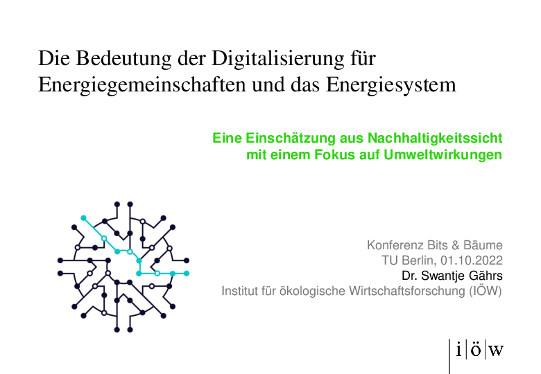 Die Bedeutung der Digitalisierung für Energiegemeinschaften und das Energiesystem