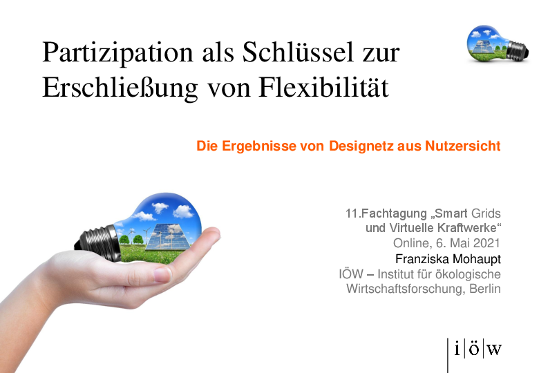 Participation as key for developing flexibility. Results of the Designetz project from the user perspective