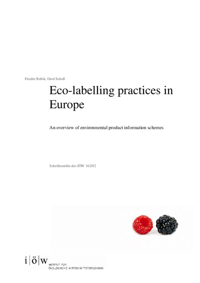 Eco-labelling practices in Europe