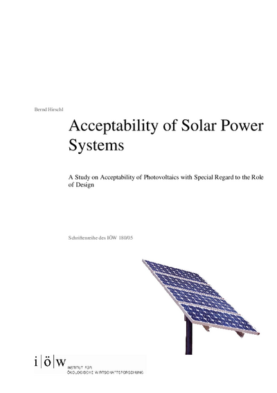 Acceptability of Solar Power Systems