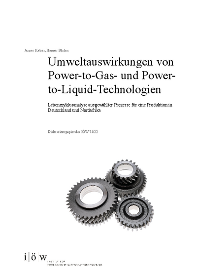 Umweltauswirkungen von Power-to-Gas und Power-to-Liquid-Technologien