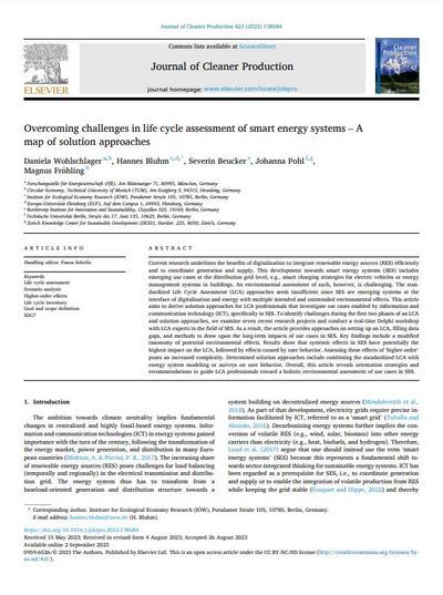 Overcoming challenges in life cycle assessment of smart energy systems – A map of solution approaches