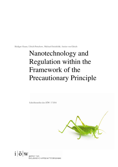 Nanotechnology and Regulation within the Framework of the Precautionary Principle