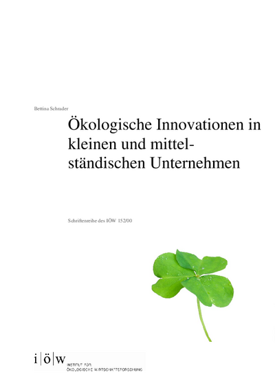 Ökologische Innovationen in kleinen und mittelständischen Unternehmen