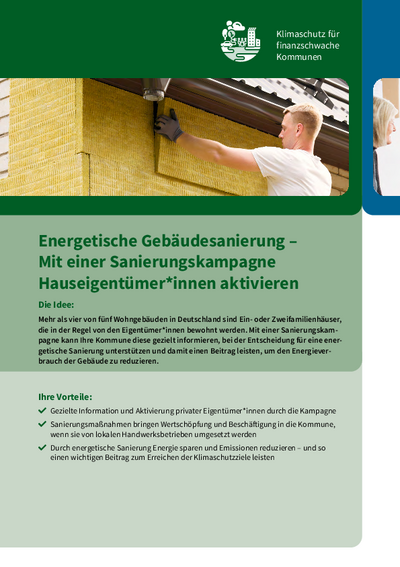 Energetische Gebäudesanierung – Mit einer Sanierungskampagne Hauseigentümer/innen aktivieren