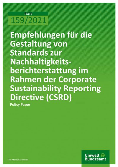 Empfehlungen für die Gestaltung von Standards zur Nachhaltigkeitsberichterstattung im Rahmen der Corporate Sustainability Reporting Directive (CSRD)