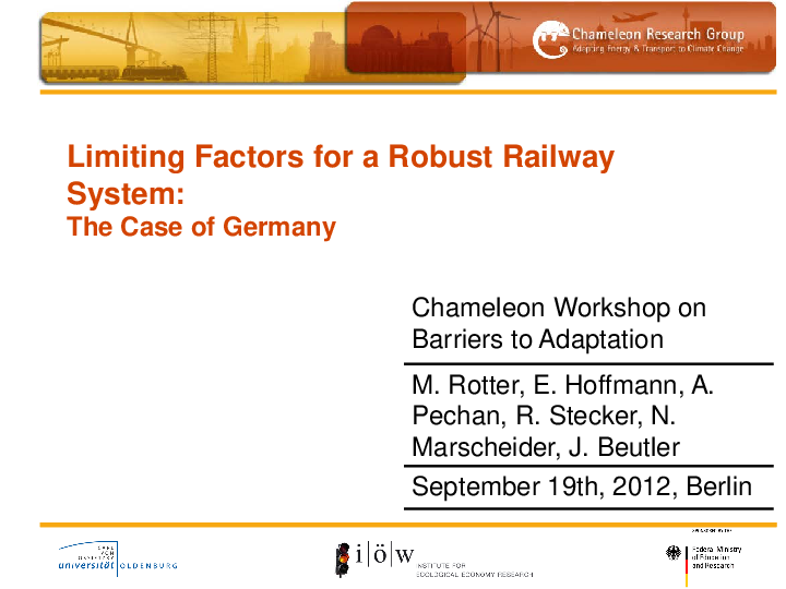 Limiting Factors for a Robust Railway
System - The Case of Germany