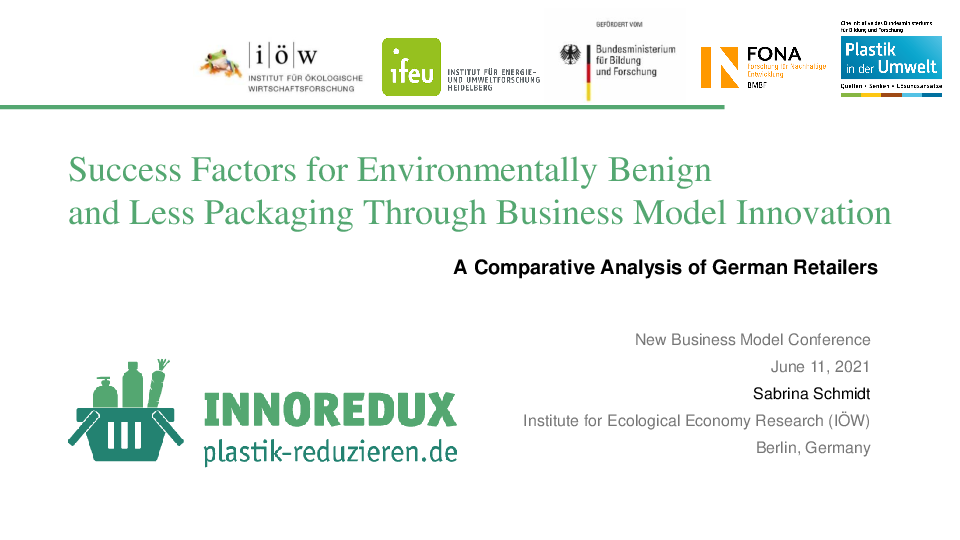 Success Factors for Environmentally Benign and Less Packaging Through Business Model Innovation: A Comparative Analysis of German Retailers