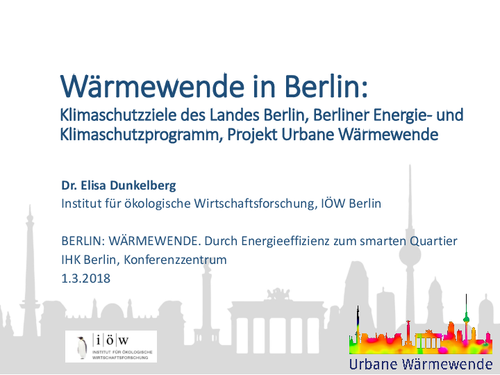 Wärmewende in Berlin: Klimaschutzziele des Landes Berlin, Berliner Energie- und Klimaschutzprogramm, Projekt Urbane Wärmewende