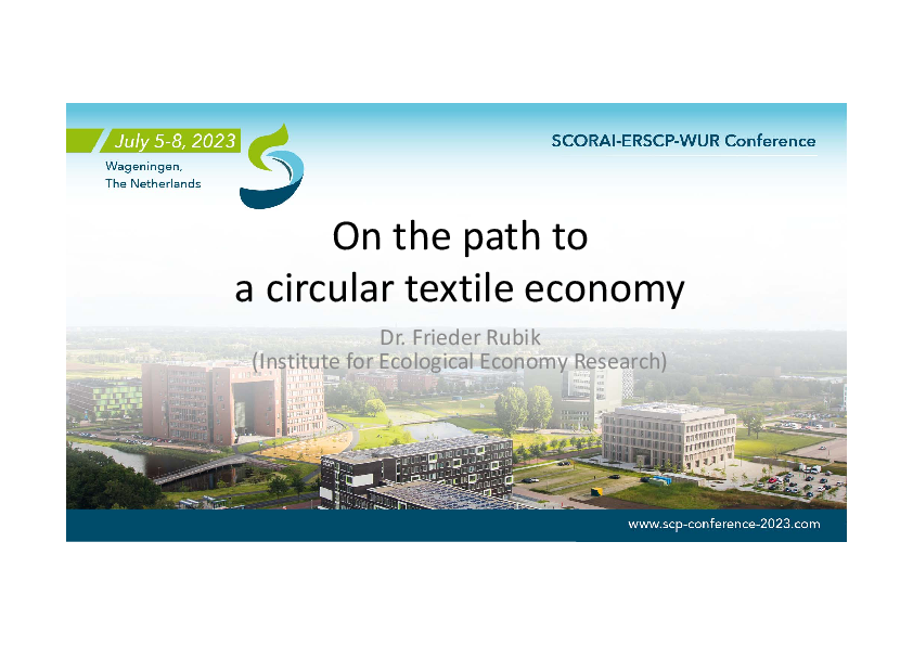 On the path to a circular textile economy