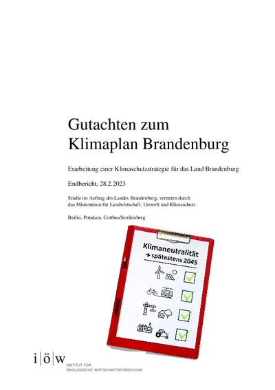 Gutachten zum Klimaplan Brandenburg
