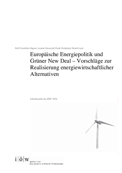 Europäische Energiepolitik und grüner New Deal