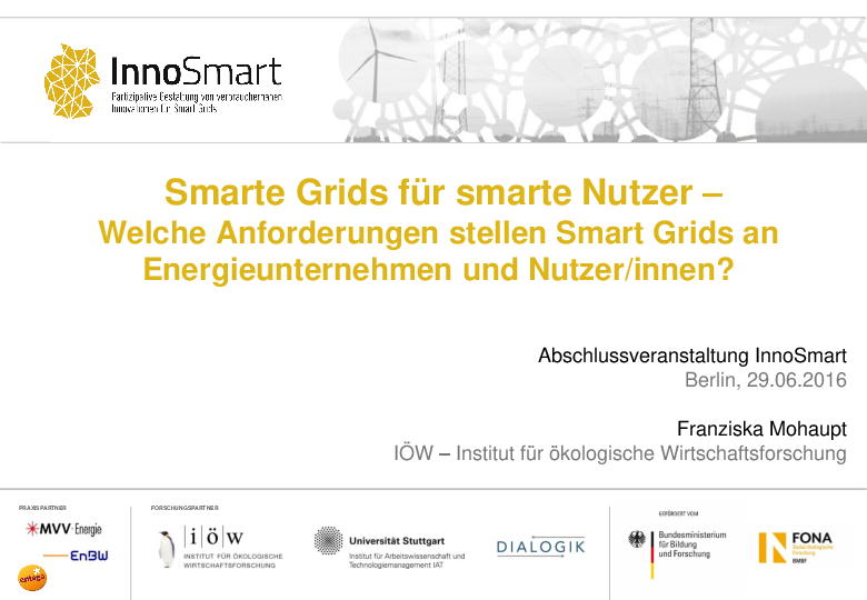 Smarte Grids für smarte Nutzer – Welche Anforderungen stellen Smart Grids an Energieunternehmen und Nutzer/innen?