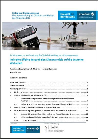 Indirect Effects of Global Climate Change on the German Economy