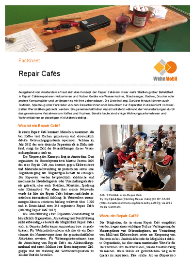 Factsheet: Repair Cafés