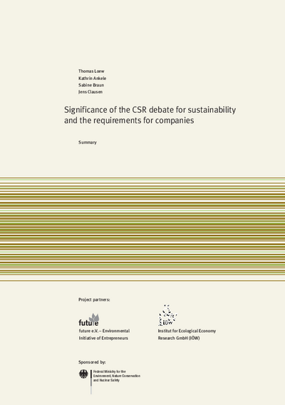 Significance of the CSR debate for sustainability and the requirements for companies