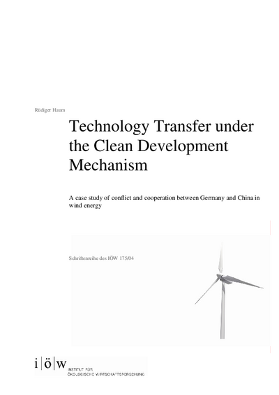 Technology Transfer under the Clean Development Mechanism