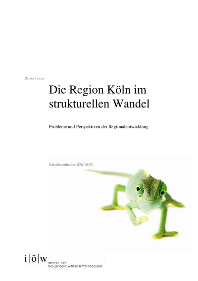 Die Region Köln im strukturellen Wandel
