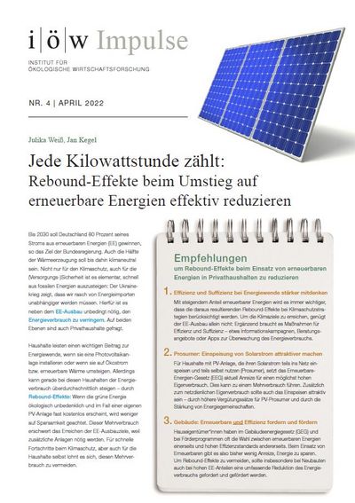 Each kilowatt-hour matters: Effectively reducing rebound effects when switching to renewable energies