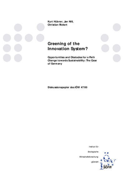 Greening of the Innovation System?