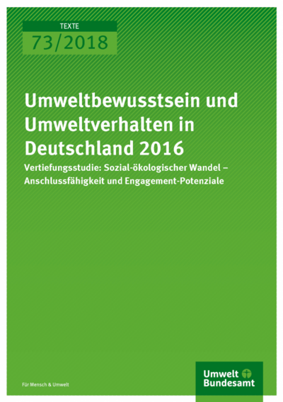 Umweltbewusstsein und Umweltverhalten in Deutschland 2016