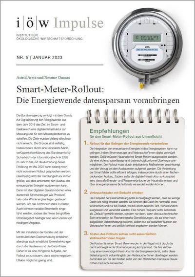 Smart meter rollout: Advancing the energy transition in a data-saving way