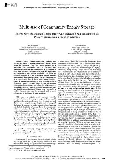Multi-use of Community Energy Storage