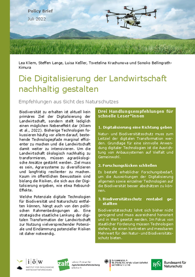 Shaping the digitalization of agriculture sustainably