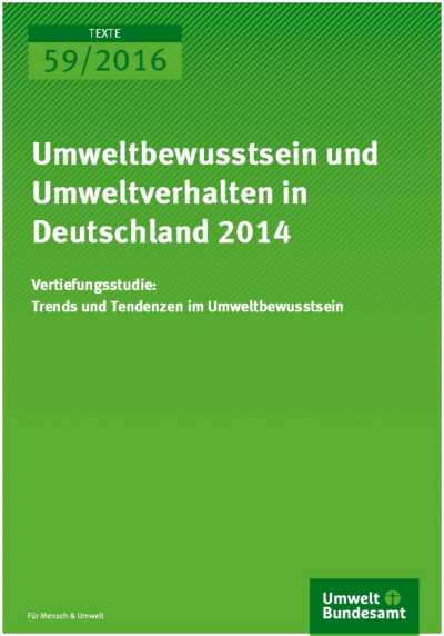 Umweltbewusstsein und Umweltverhalten in Deutschland 2014