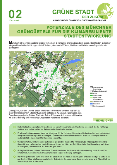 Potentiale des Münchner Grüngürtels für die klimaresiliente Stadtentwicklung