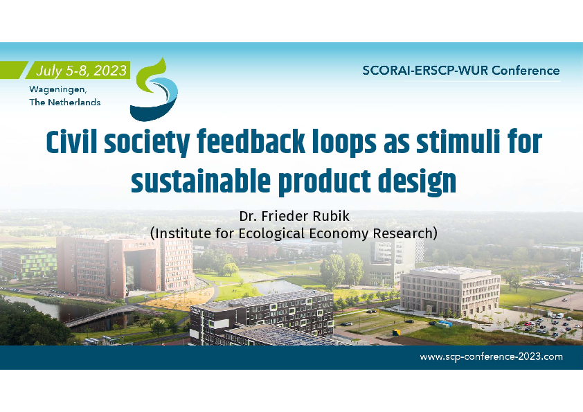 Civil society feedback loops as stimuli for sustainable product design