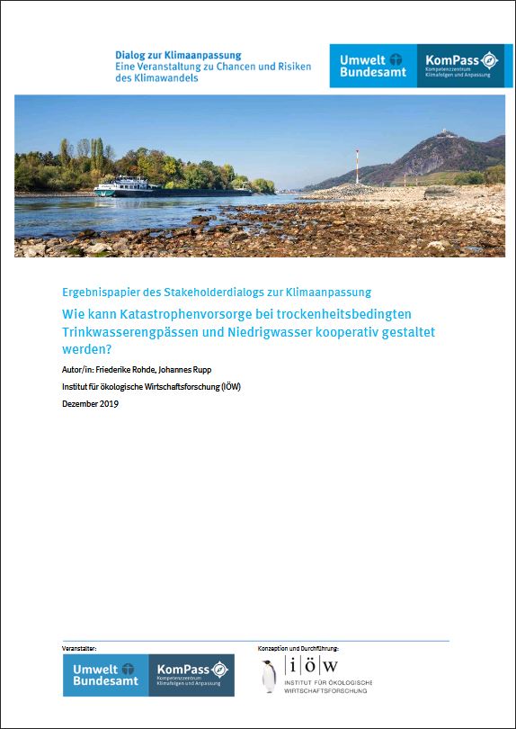 Drought-related drinking water shortages and low water - How to design a cooperative disaster risk management?